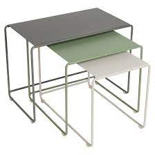 Fermob - OULALA - Set de 3 tables gigognes - (Romarin - Cactus - Gris Argile)