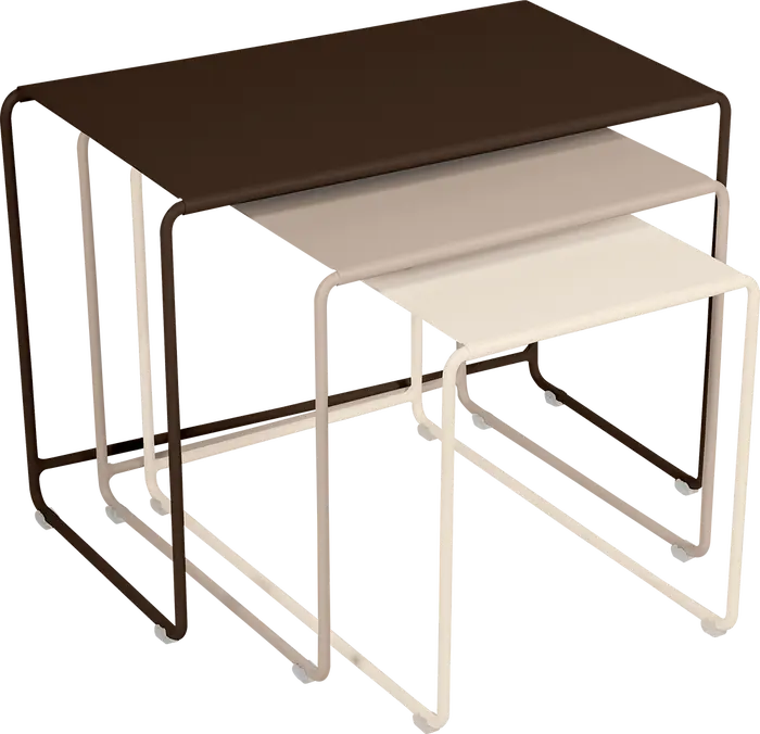 Fermob - OULALA - Set de 3 tables gigognes - (Tonka-Muscade-Beige Latte)