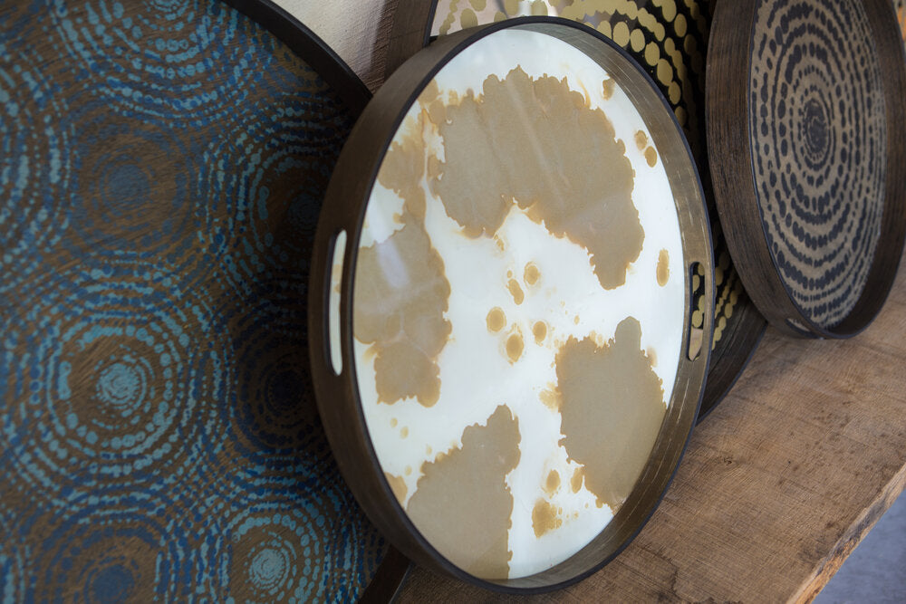 Ethnicraft - Plateau Organic Mystic Gold Glass - round - S - 48 x 48 x H4