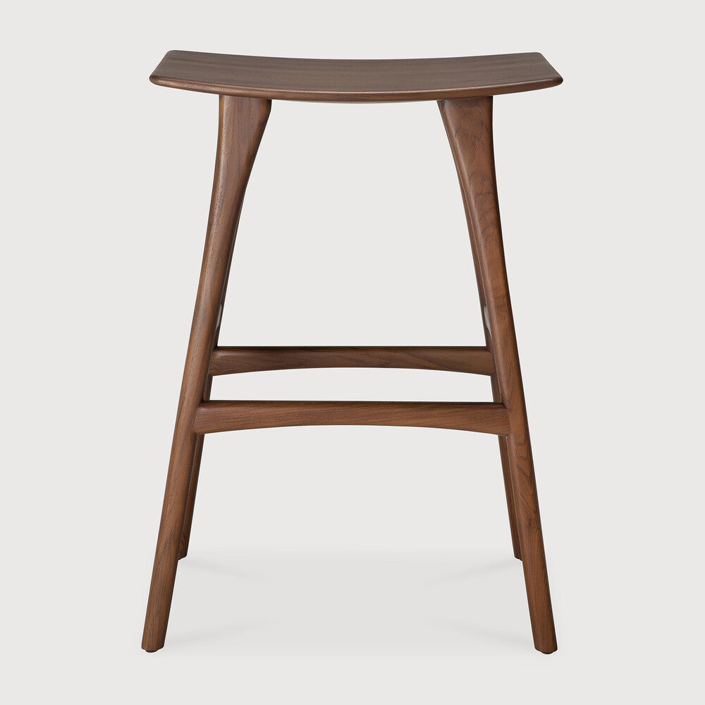 Ethnicraft – Osso – Tabouret Osso – Teck brun - H. 78,5
