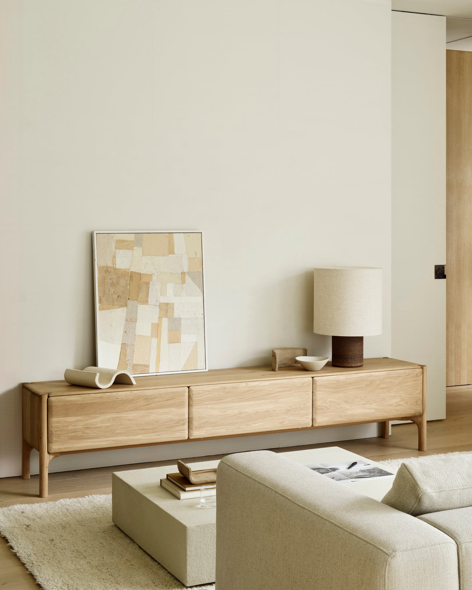 Ethnicraft - Meuble TV PI - Chêne Huilé - 242 x 45 x H53