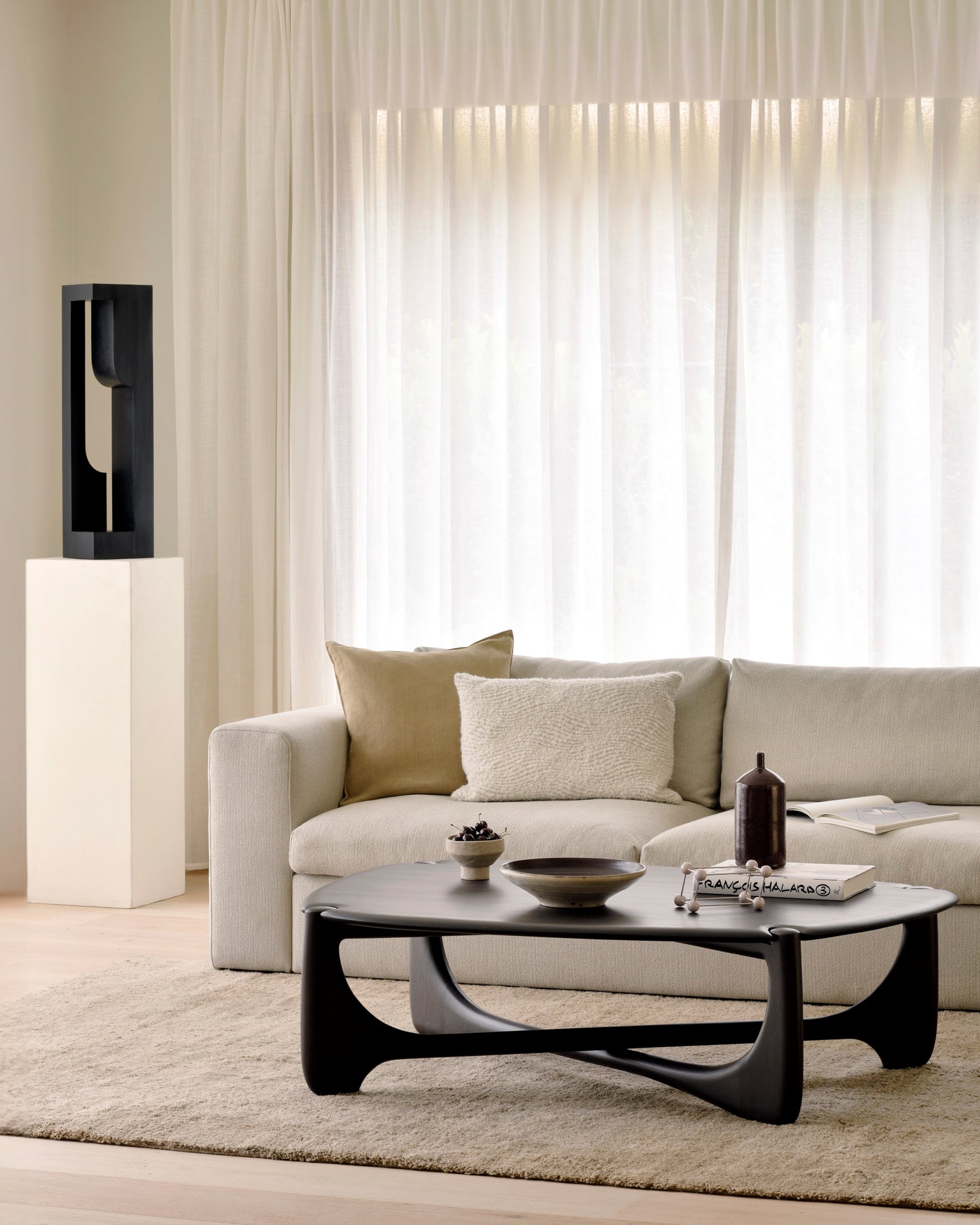 Ethnicraft - Table basse PI - Acajou teinté brun Verni -134 x 97 x H41