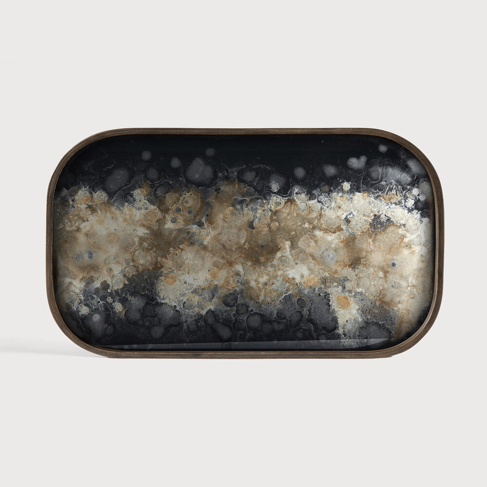Ethnicraft - Plateau XL rectangulaire Organic Black - Verre - 53 x 31 x H3