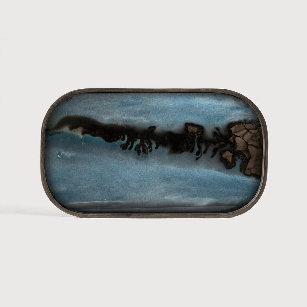 Ethnicraft - Plateau L rectangulaire Organic Gold - Verre - 42 x 24 x H3