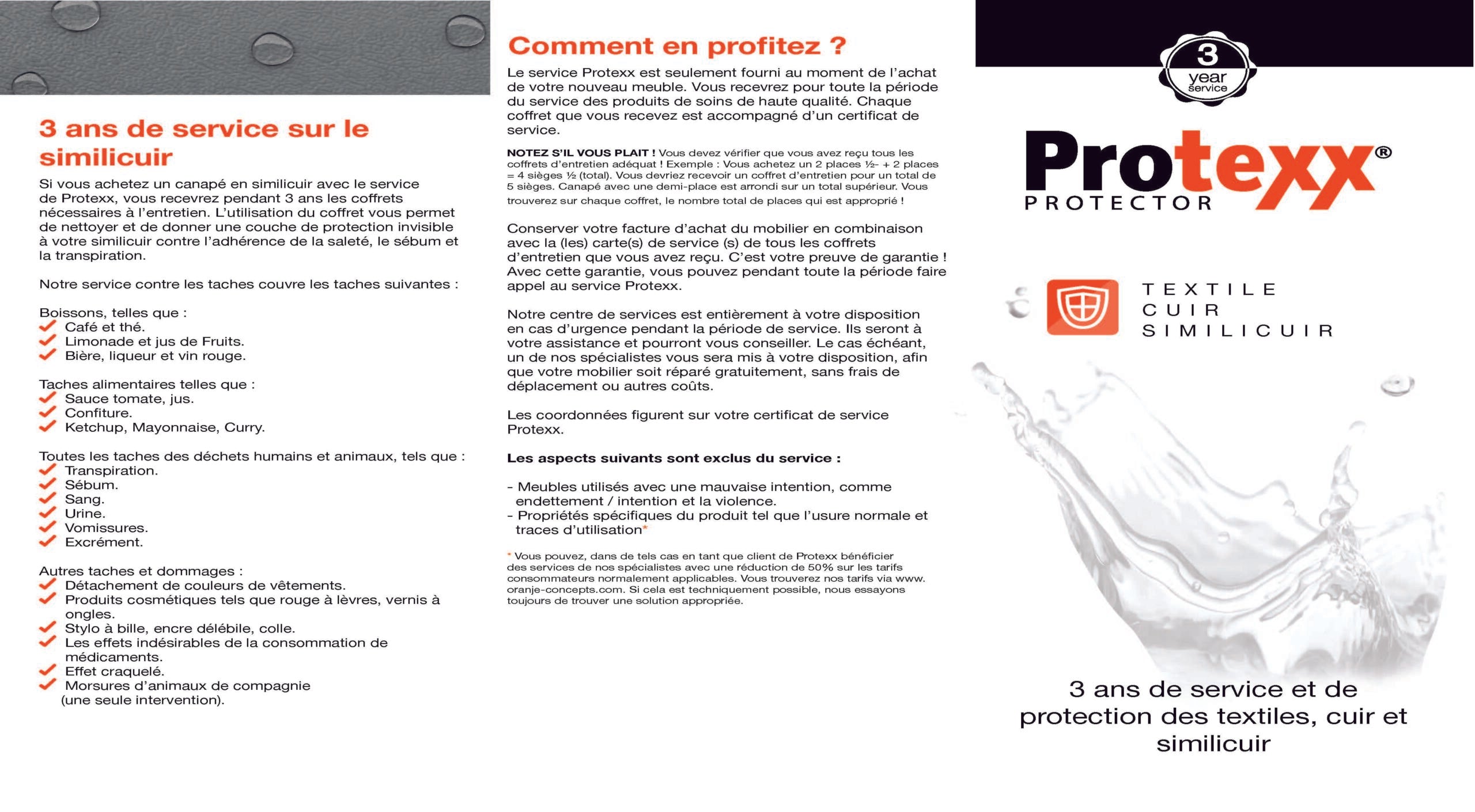 Oranje - Protexx - Imperméabilisant Cuir/Textile - Garantie 3 Ans - 3 places