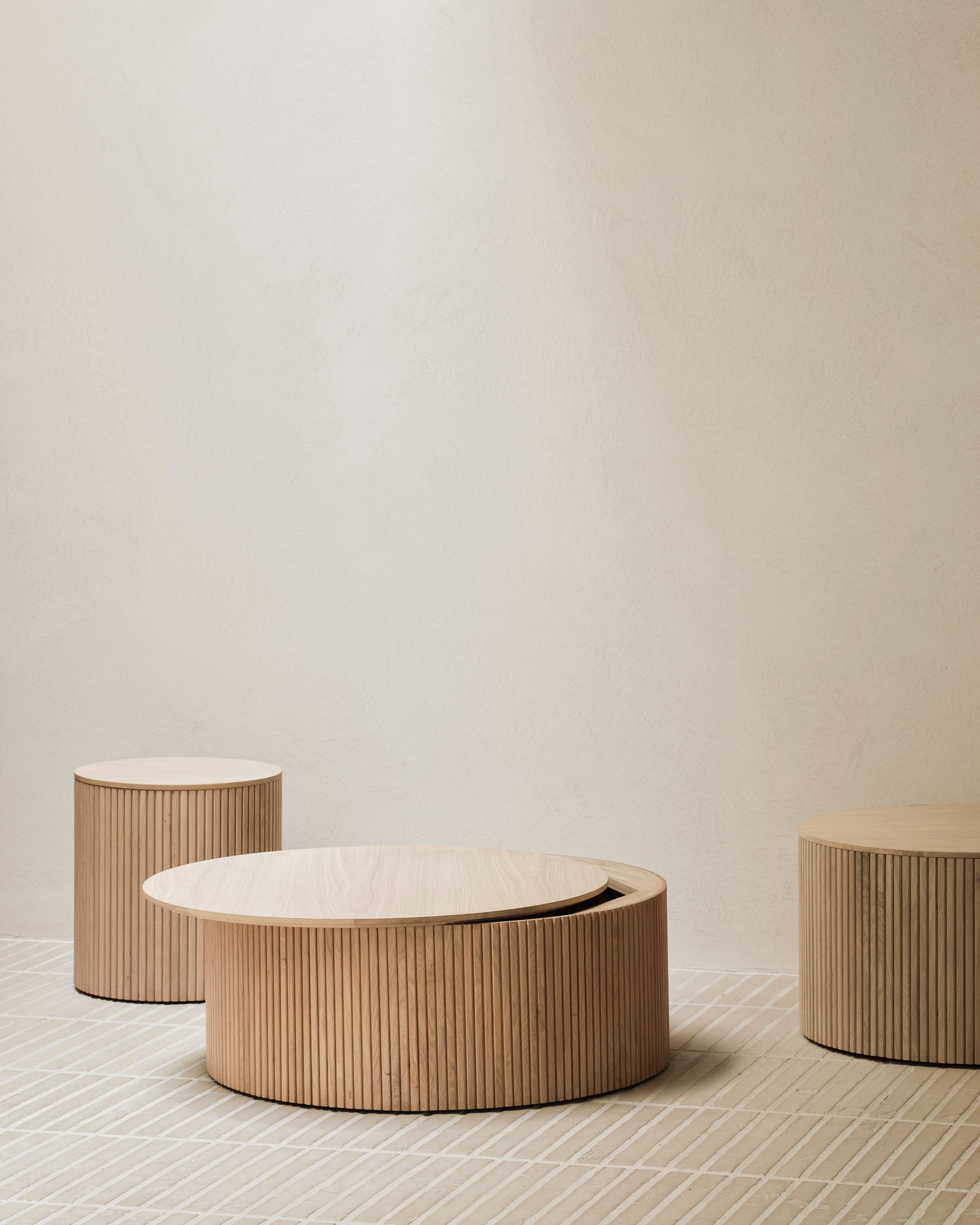 Ethnicraft - Table d'appoint Roller Max - Chêne massif huilé - 40 x 40 x H42