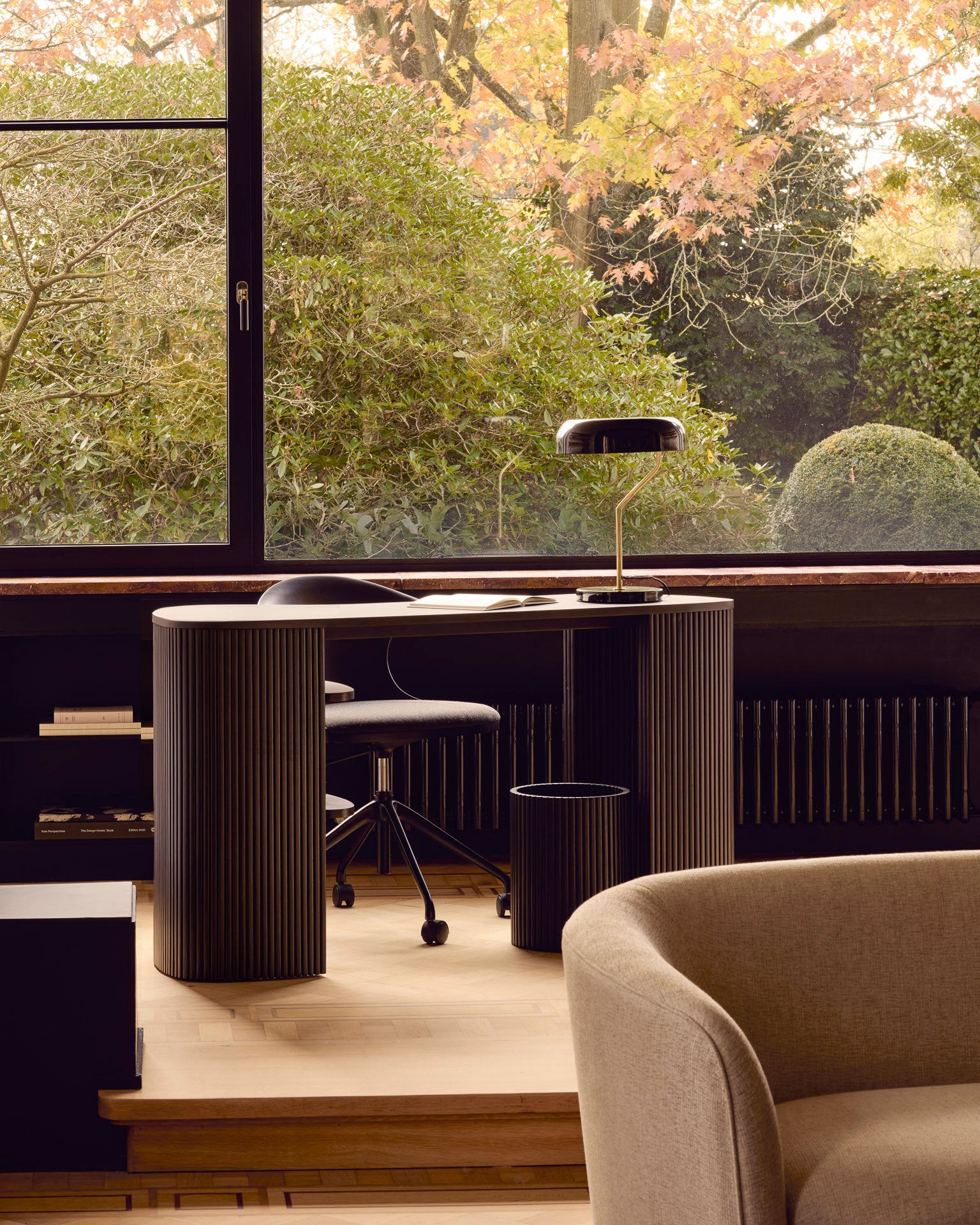 Ethnicraft - Bureau Roller Max - Acajou verni - 137 x 52 x H78