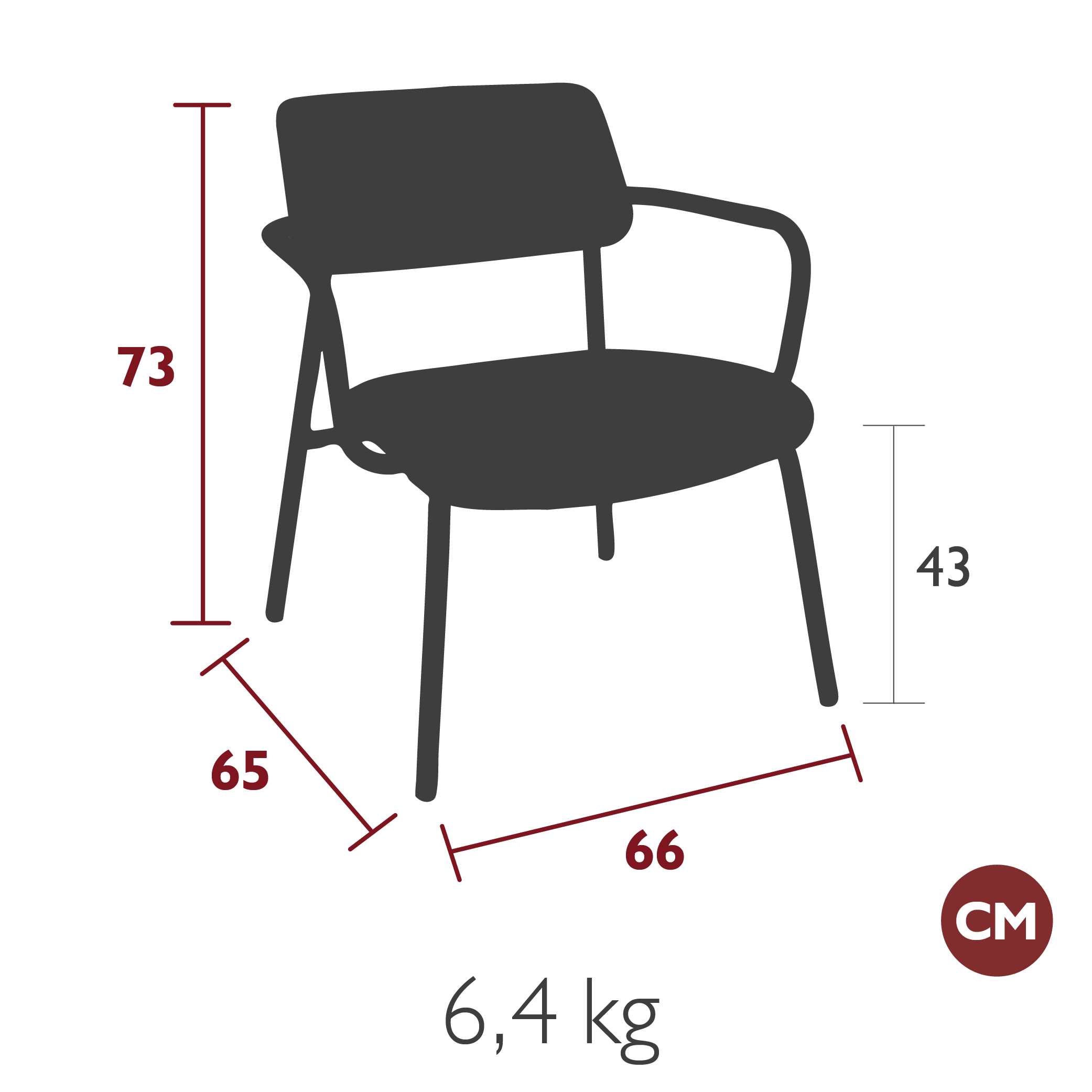 Fermob - Indoor - Fauteuil Lounge Studie - Aluminium / Tissu recyclé - 7 Coloris