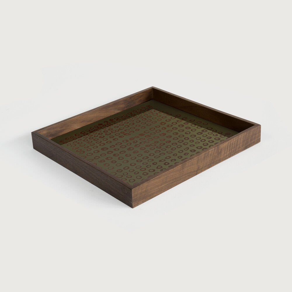 Ethnicraft - Plateau carré en verre - Second Nature Moss - S - 38 x 38 x H4