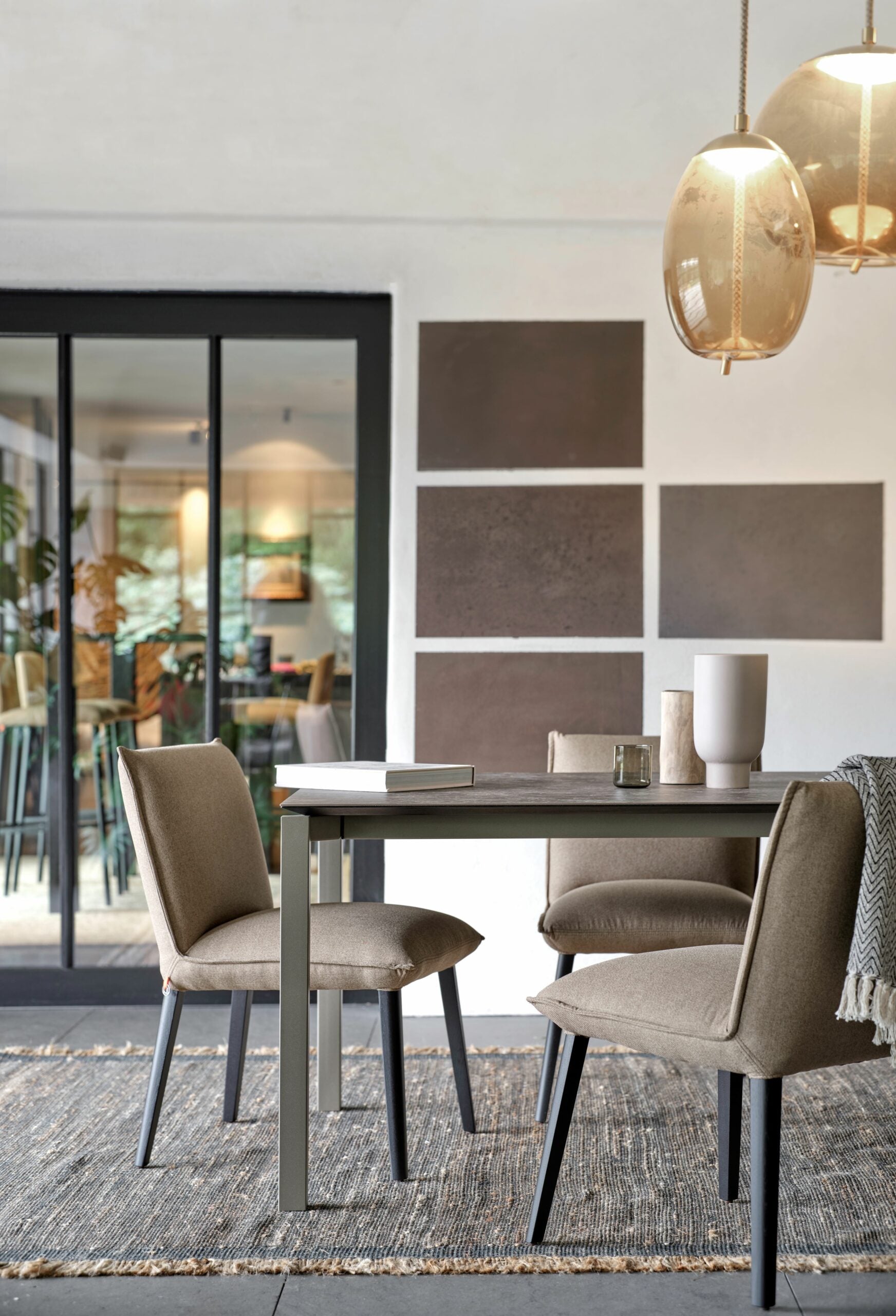 Mobitec - Table Terra - Céramique K 02 - Pieds Métal - Avec allonge - 180/280 x 100 x H76