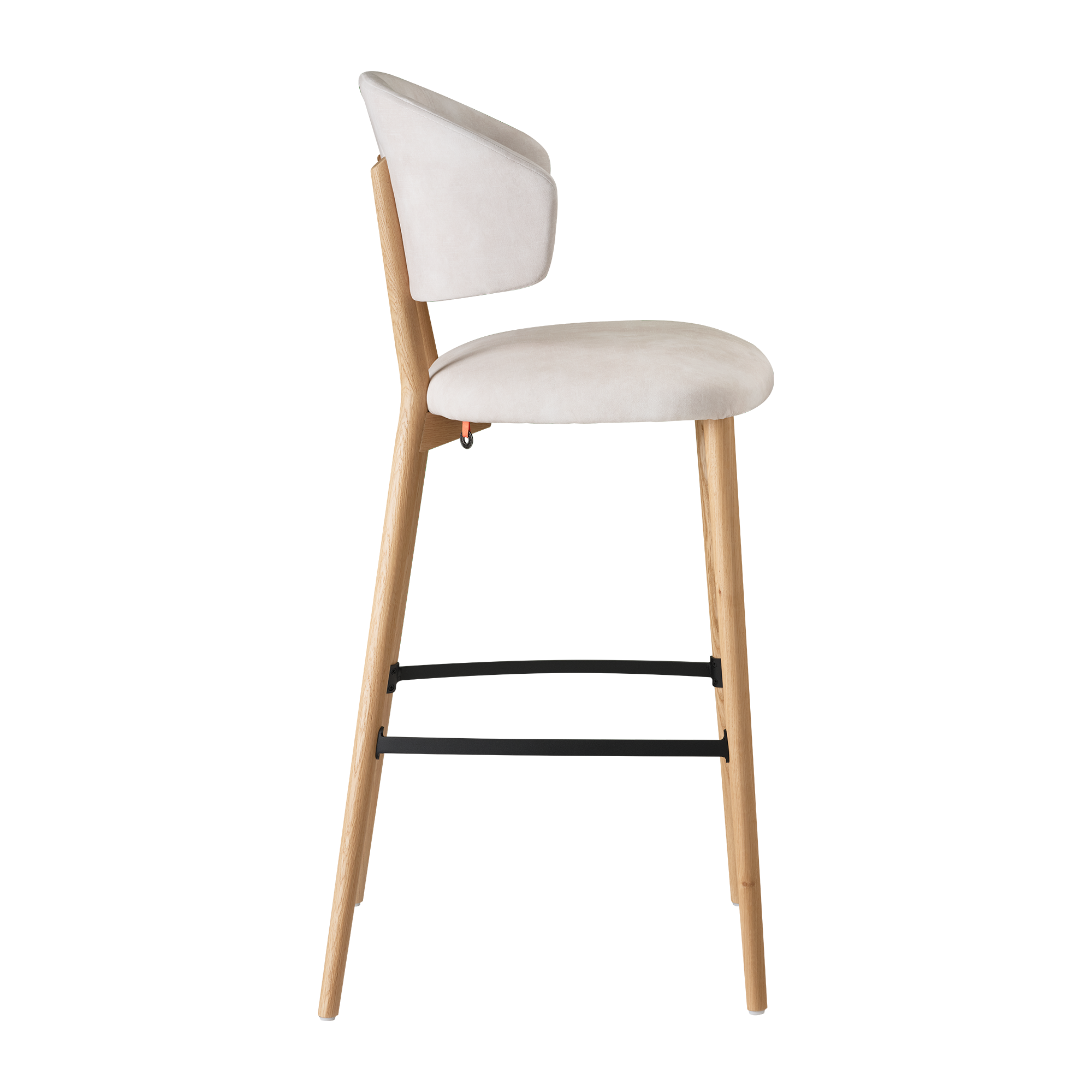 Mobitec - Tabouret de bar Toro avec accoudoirs - Bois Massif - Hauteur d'assise 82