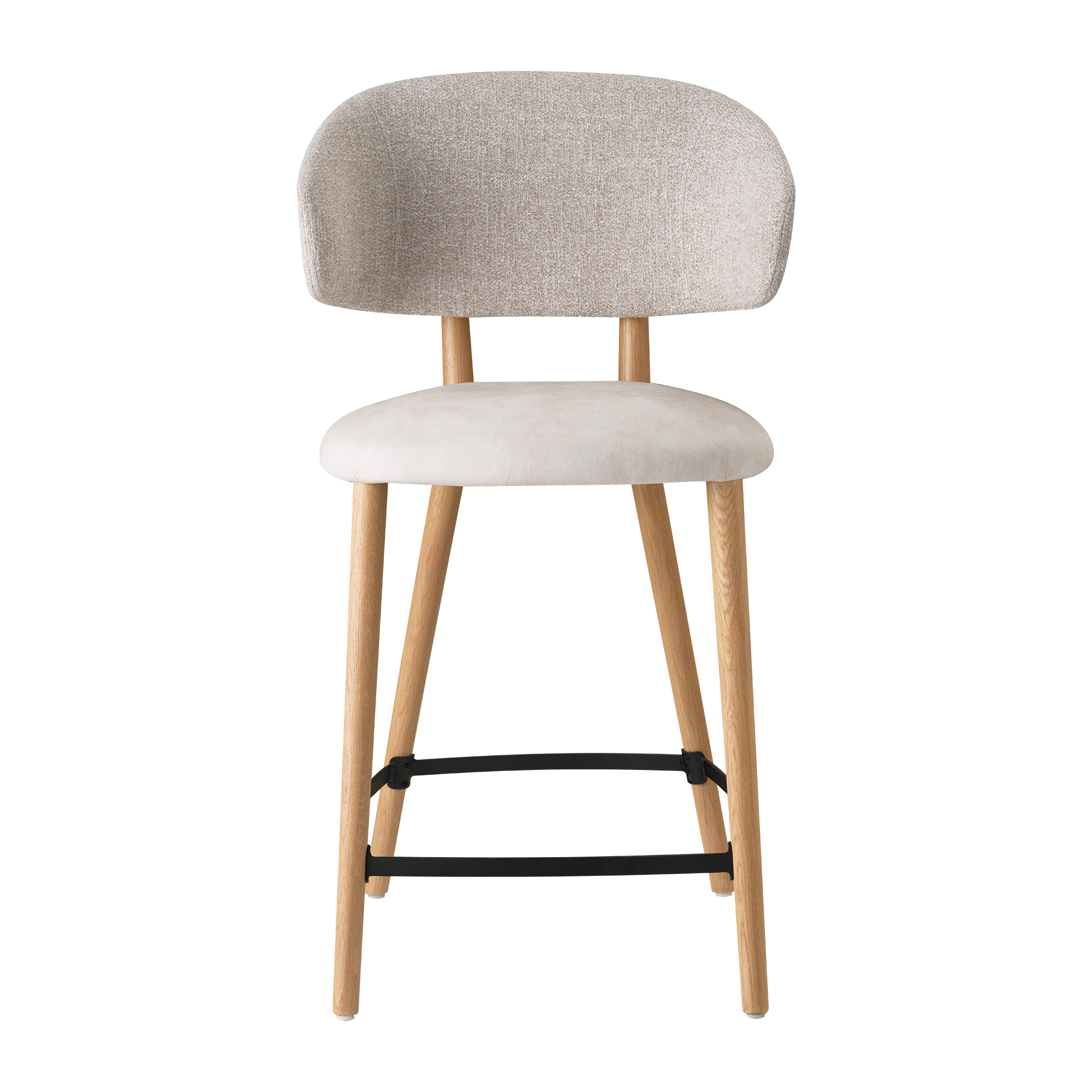Mobitec - Tabouret de cuisine Toro avec accoudoirs - Bois Massif - Hauteur d'assise 65