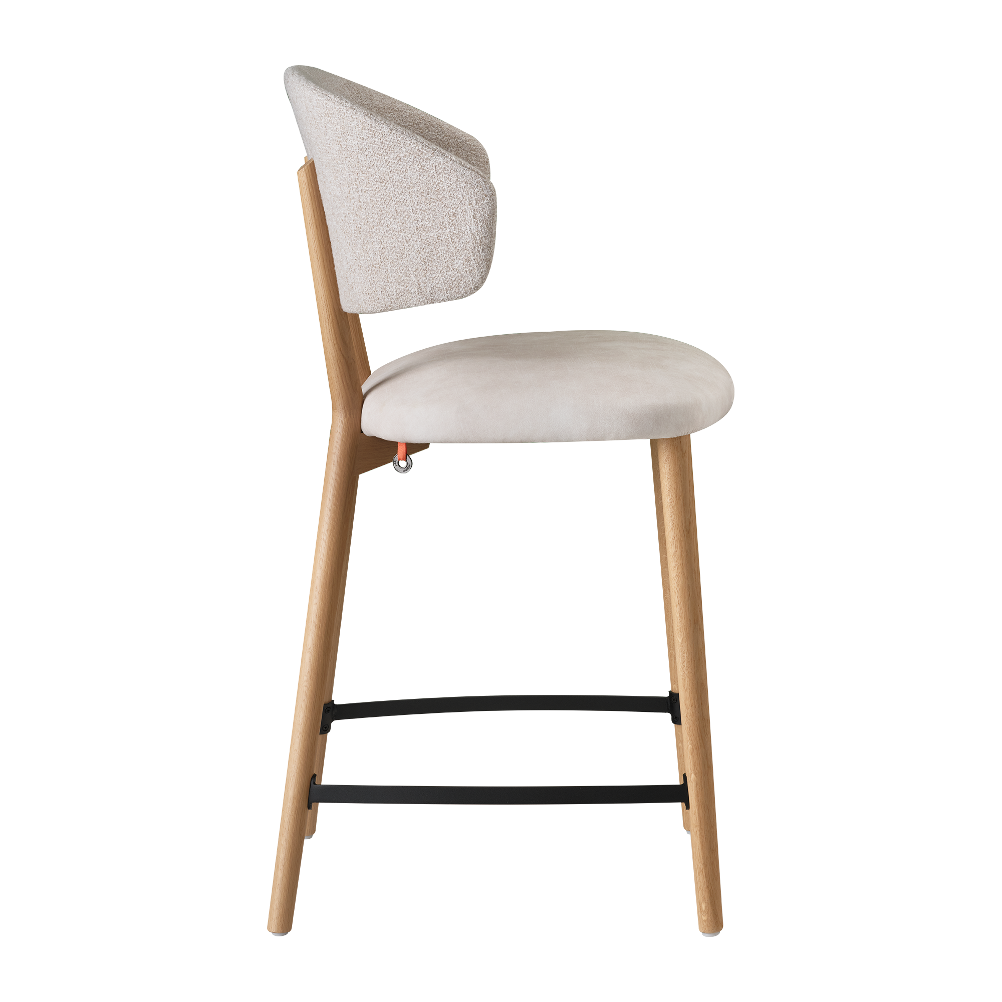 Mobitec - Tabouret de cuisine Toro avec accoudoirs - Bois Massif - Hauteur d'assise 65