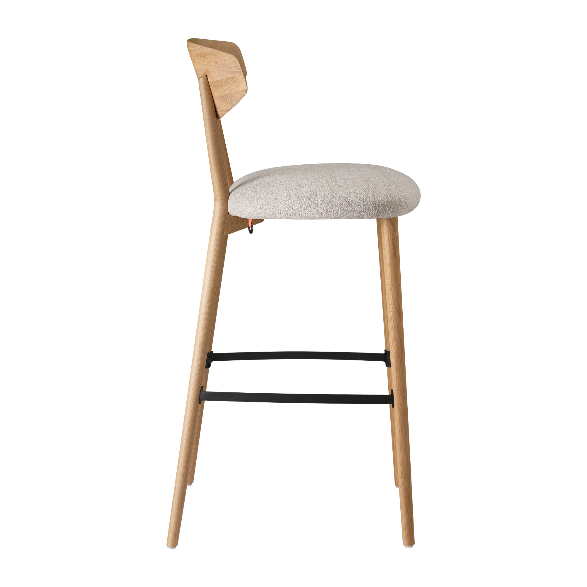 Mobitec - Tabouret de bar Toro - Dossier Bois Massif - Hauteur d'assise 82