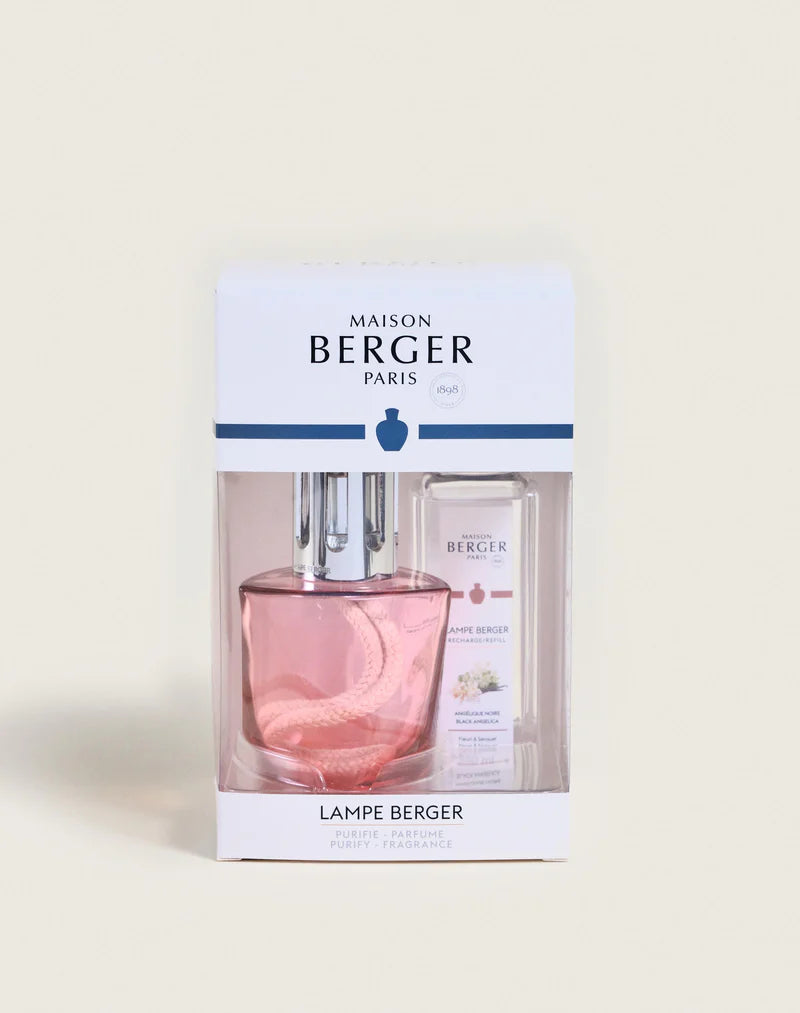 Lampe Maison Berger - Coffret Terra - Rouge - Parfum Angélique Noire