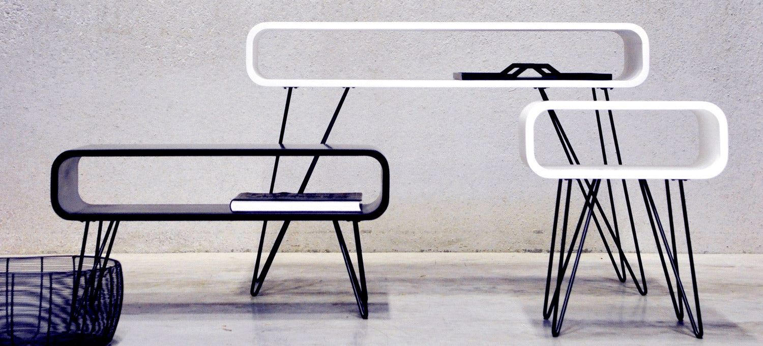 XL BOOM - Table basse Metro - Noir/Blanc - 90 x 40 x 45