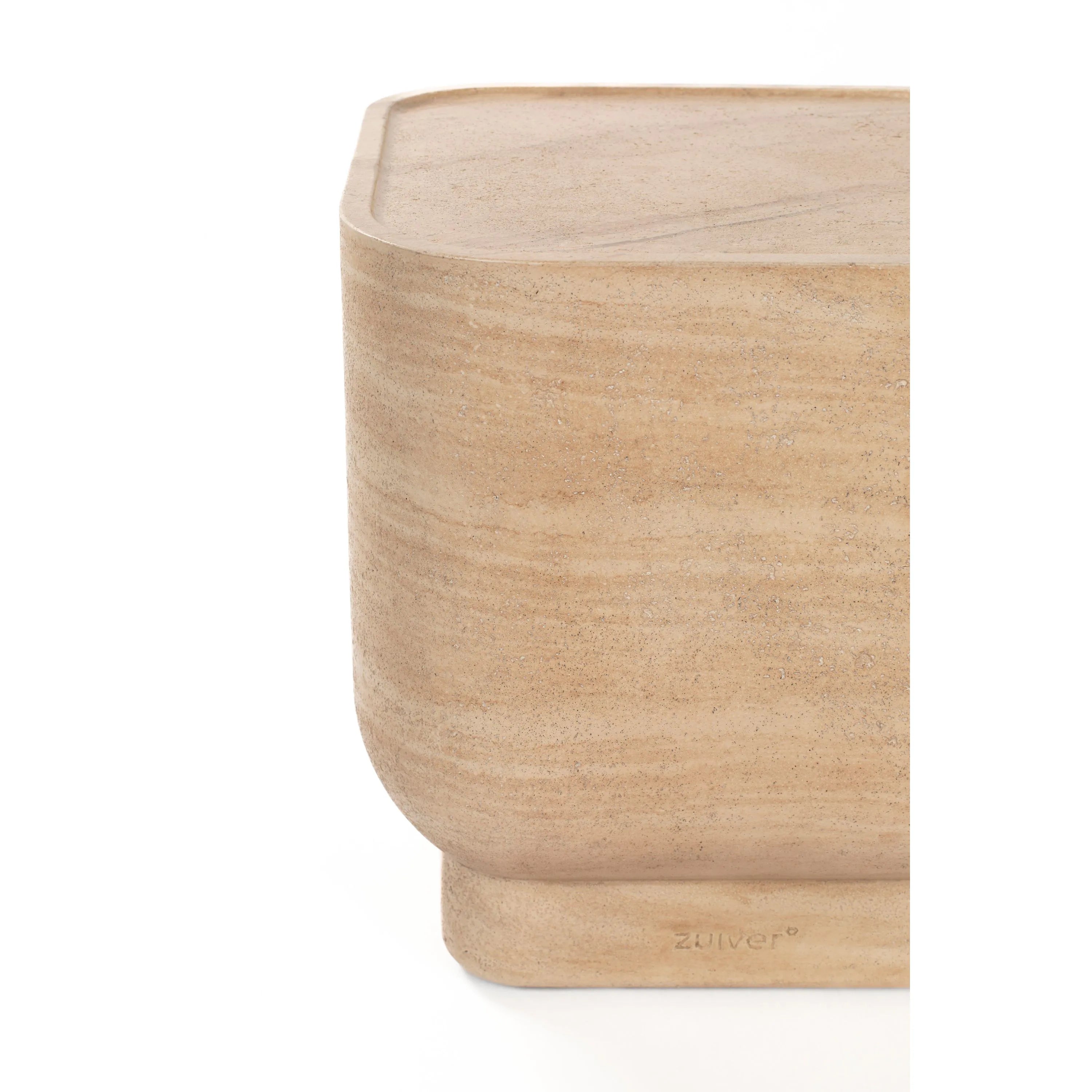 Zuiver - Noble - Table d'appoint - 45 x 45 x H47 - Fibre de verre, sable et béton