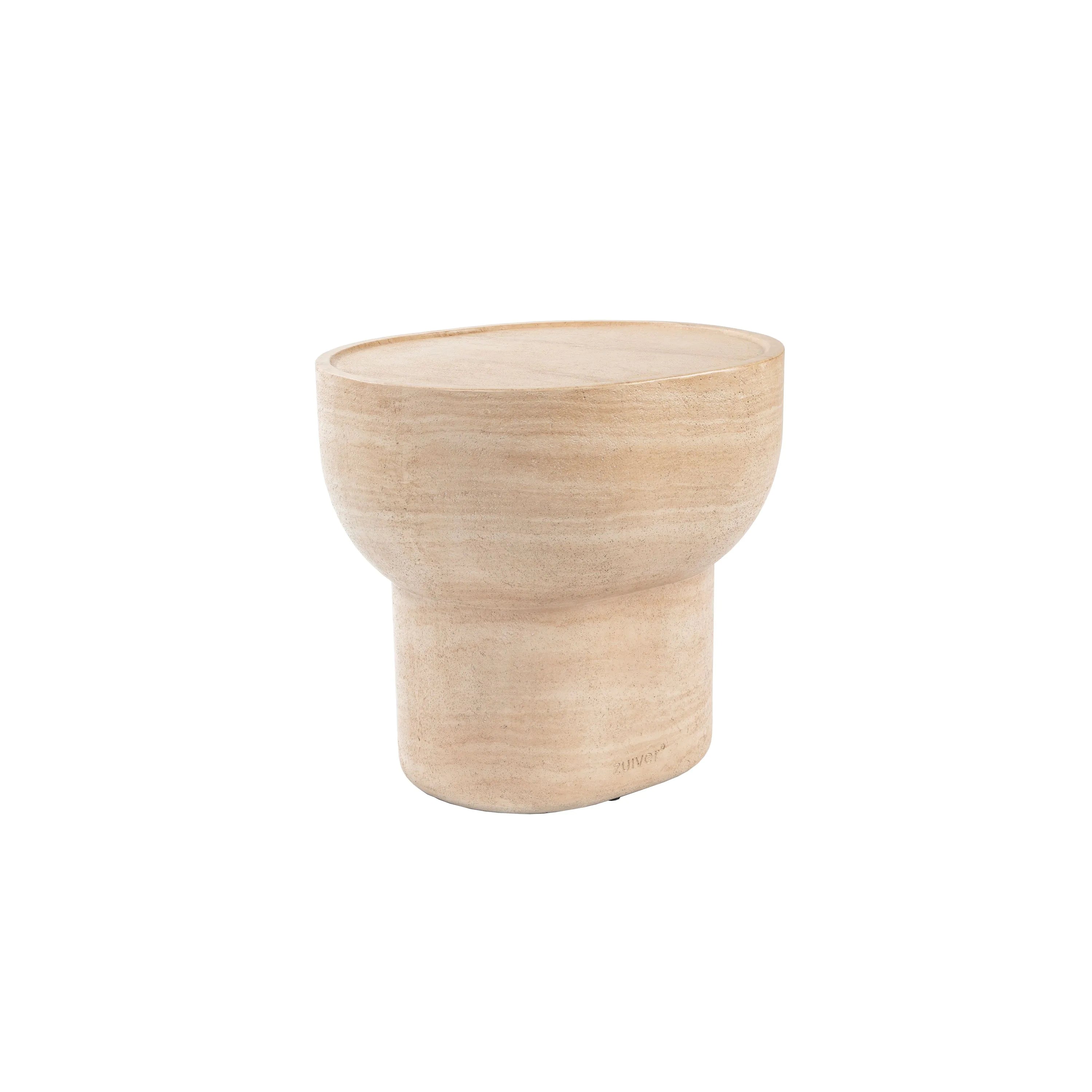 Zuiver - Noble - Table d'appoint - 50 x 42 x H46 - Fibre de verre, sable et béton