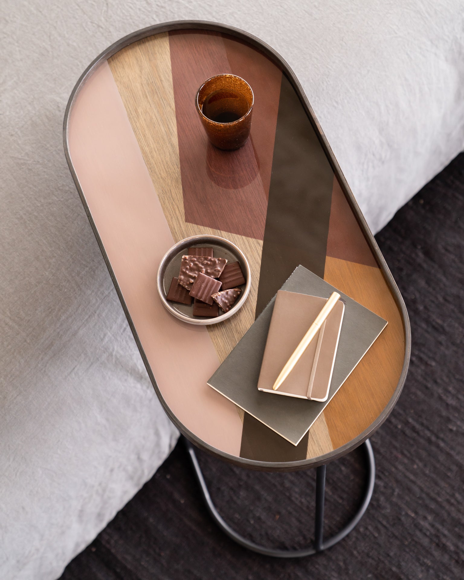 Ethnicraft - Plateau oblong en verre - Angle - taille M - 71 x 36 x H3