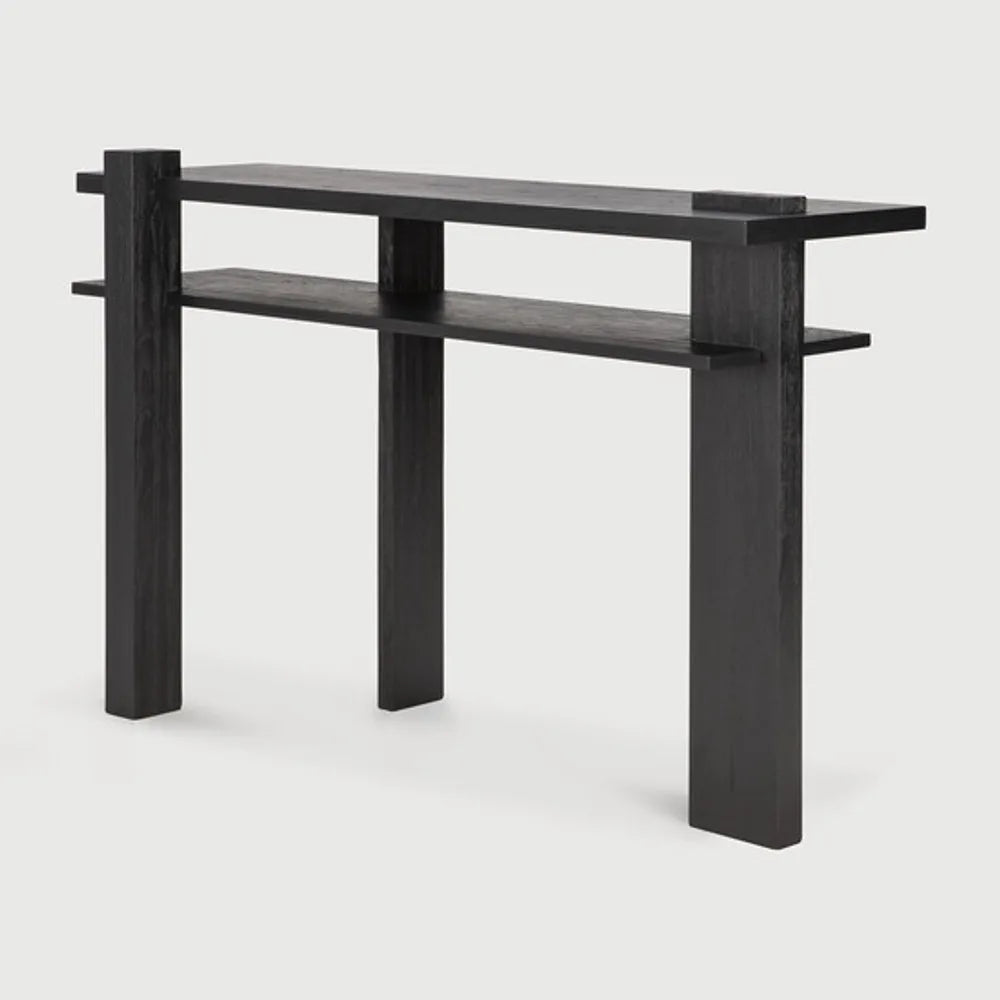 Ethnicraft – Abstract – Console Abstract – Teck noir - 133 x 41 cm