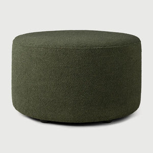 Ethnicraft – Barrow – Pouf Barrow – Tissu Pine Green - 60 cm