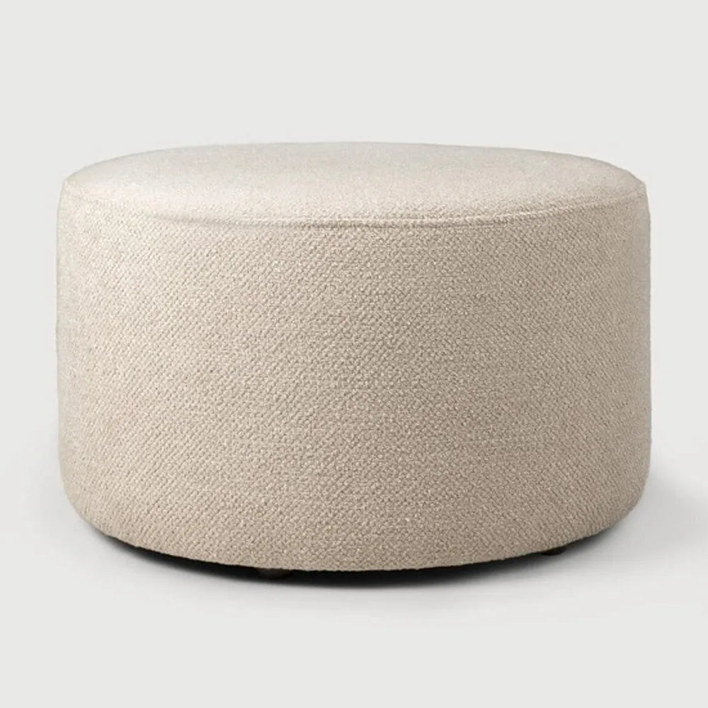 Ethnicraft – Barrow – Pouf Barrow – Tissu Off White - 60 cm