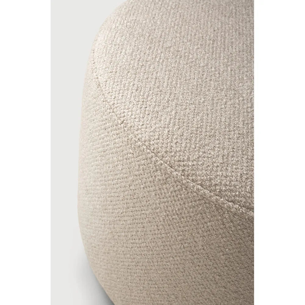Ethnicraft – Barrow – Pouf Barrow – Tissu Off White - 60 cm