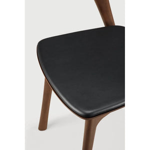 Ethnicraft – Bok – Chaise Bok – Teck brun - Cuir Black