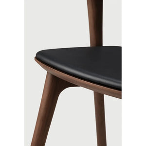 Ethnicraft – Bok – Chaise Bok – Teck brun - Cuir Black