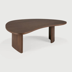 Ethnicraft – Boomerang – Table Basse Boomerang – Teck brun - 90 x 61 x 29 cm