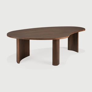 Ethnicraft – Boomerang – Table Basse Boomerang – Teck brun - 126 x 74 x 40 cm