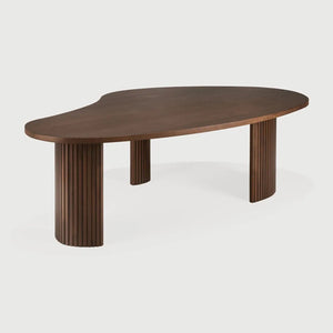 Ethnicraft – Boomerang – Table Basse Boomerang – Teck brun - 126 x 74 x 40 cm