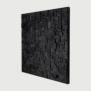 Ethnicraft – Bricks – Decoration Murale Bricks – Black - 100 x 100 cm - Carré
