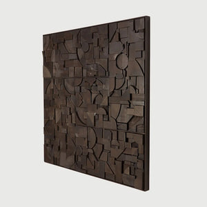 Ethnicraft – Bricks – Decoration Murale Bricks – Dark Brown - 100 x 100 cm - Carré