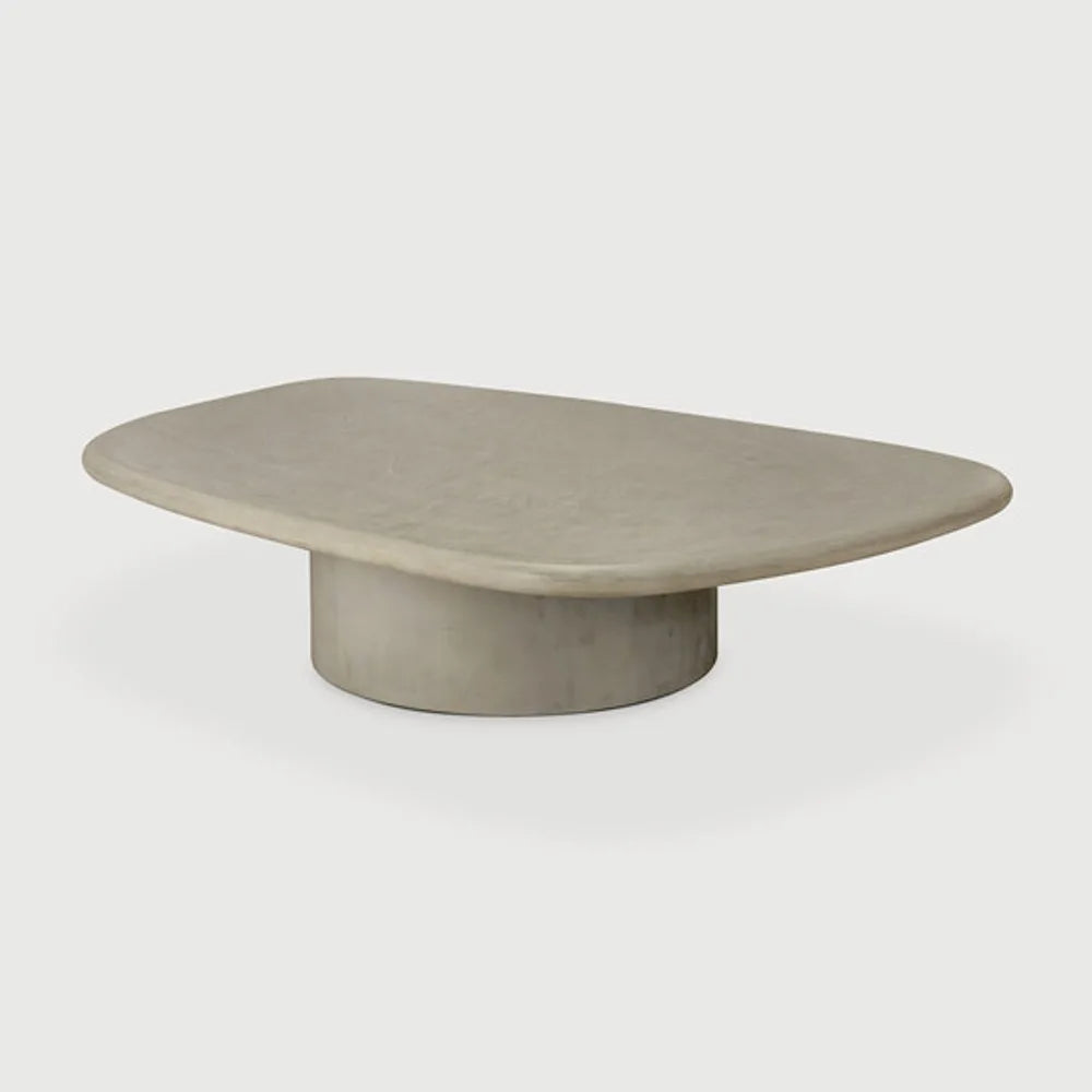 Ethnicraft – Elements – Table Basse De Jardin Elements – Béton Gris Clair - 134 x 96 cm - Galet