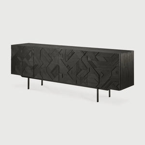 Ethnicraft – Graphic – Buffet Graphic – Teck noir - 224 cm