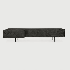Ethnicraft – Graphic – Meuble TV Graphic – Teck noir - 240 cm