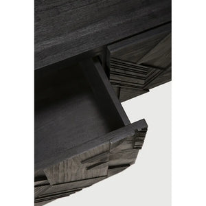 Ethnicraft – Graphic – Meuble TV Graphic – Teck noir - 240 cm