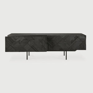 Ethnicraft – Graphic – Meuble TV Graphic – Teck noir - 160 cm