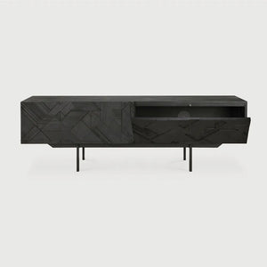 Ethnicraft – Graphic – Meuble TV Graphic – Teck noir - 160 cm