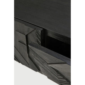 Ethnicraft – Graphic – Meuble TV Graphic – Teck noir - 160 cm