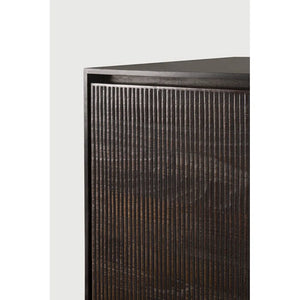 Ethnicraft – Grooves – Meuble Tv Grooves – Teck noir clair - 242 cm