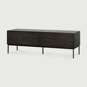 Ethnicraft – Grooves – Meuble Tv Grooves – Teck noir clair - 162 cm