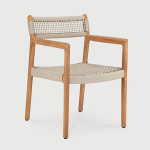 Ethnicraft – Jack – Chaise De Jardin Jack Woven – Pas de coussin - Teck et cordon beige