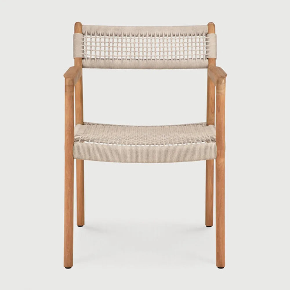 Ethnicraft – Jack – Chaise De Jardin Jack Woven – Pas de coussin - Teck et cordon beige
