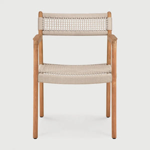 Ethnicraft – Jack – Chaise De Jardin Jack Woven – Pas de coussin - Teck et cordon beige