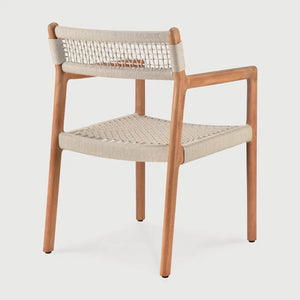 Ethnicraft – Jack – Chaise De Jardin Jack Woven – Pas de coussin - Teck et cordon beige