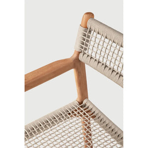 Ethnicraft – Jack – Chaise De Jardin Jack Woven – Pas de coussin - Teck et cordon beige