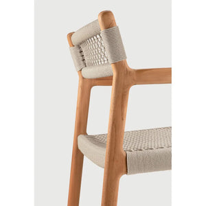 Ethnicraft – Jack – Chaise De Jardin Jack Woven – Pas de coussin - Teck et cordon beige