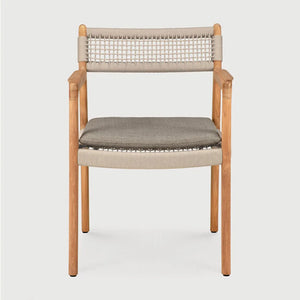 Ethnicraft – Jack – Chaise De Jardin Jack Woven – Silt - Teck et cordon beige